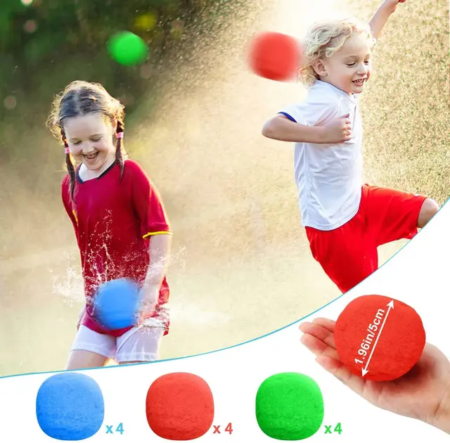 Set of 50 Water Bombs Splash Balls Reusable Splash, Trampoline Water Balloon for Children, Plush Balls, Water Bomb 2
