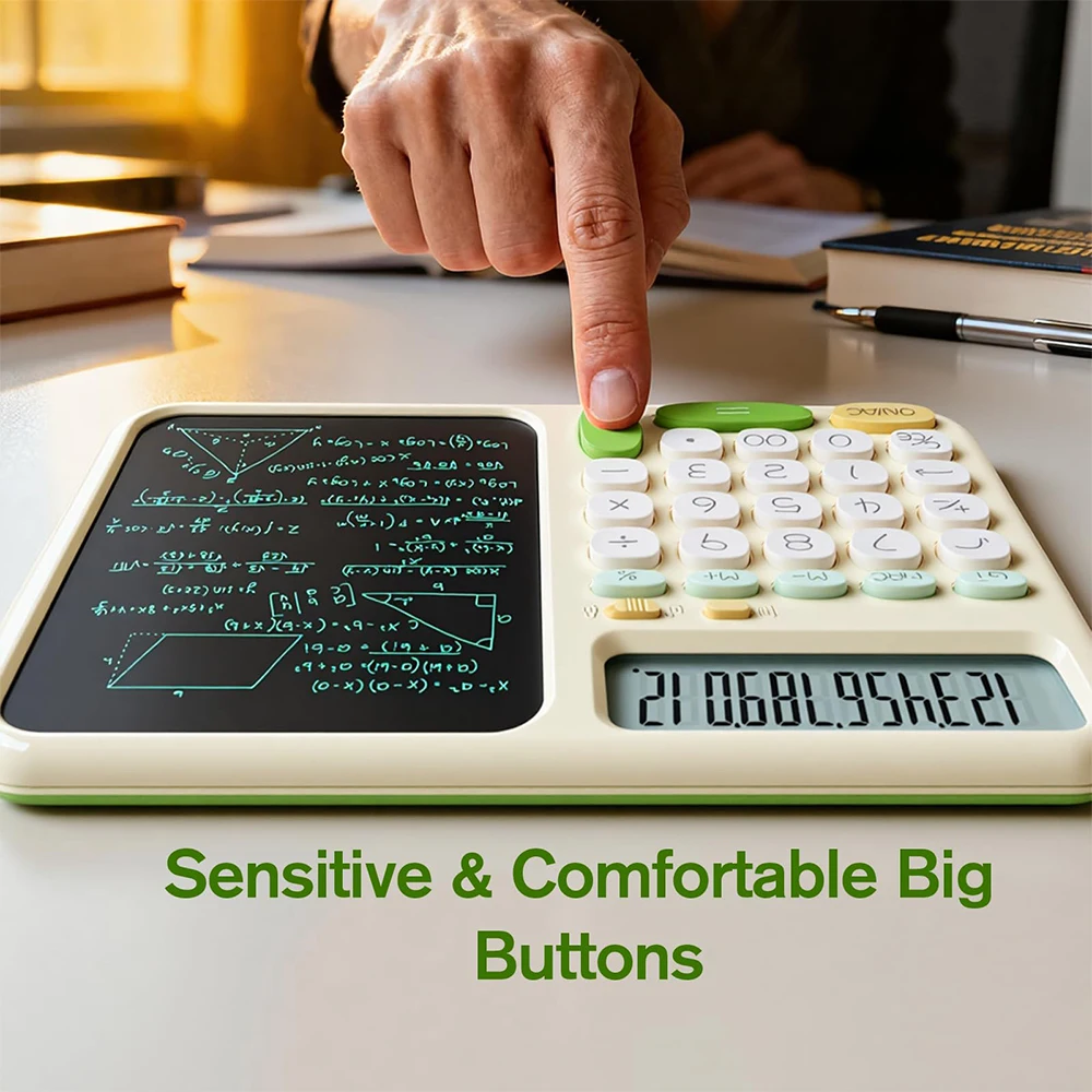Cute and Simple Big Button Desk Calculator with Notepad