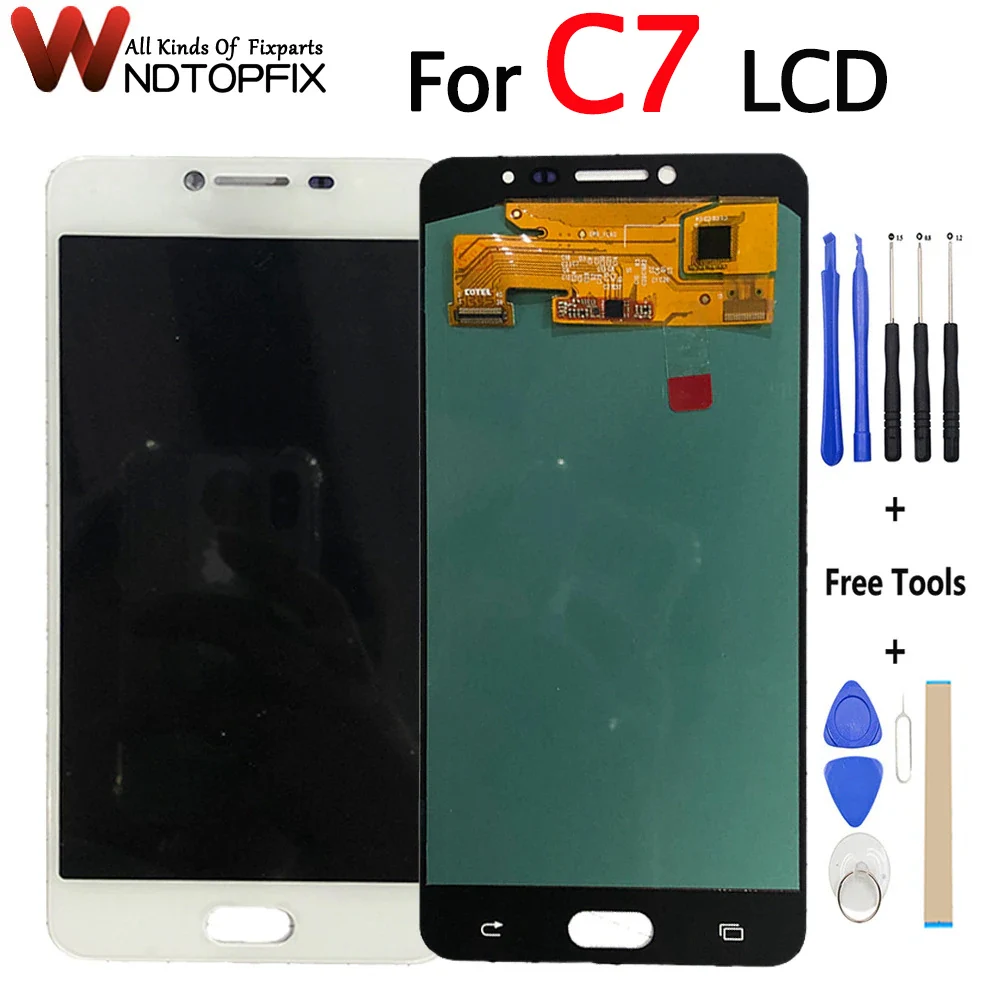 

OLED For Samsung Galaxy C7 Lcd Display Screen With Touch Panel Digitizer Assembly For Samsung C7 LCD C7000 Screen With Tools