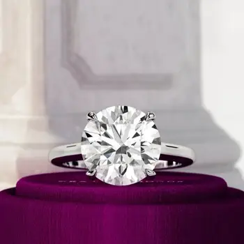 4CT Round Lab-Grown Diamond Solitaire Ring 1