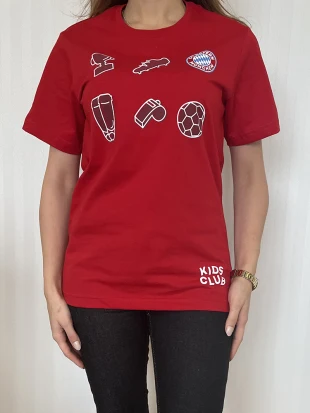 

EWP Red Women's FC Bayern Munchen 1st Quality T-Shirt with Printed Emblem