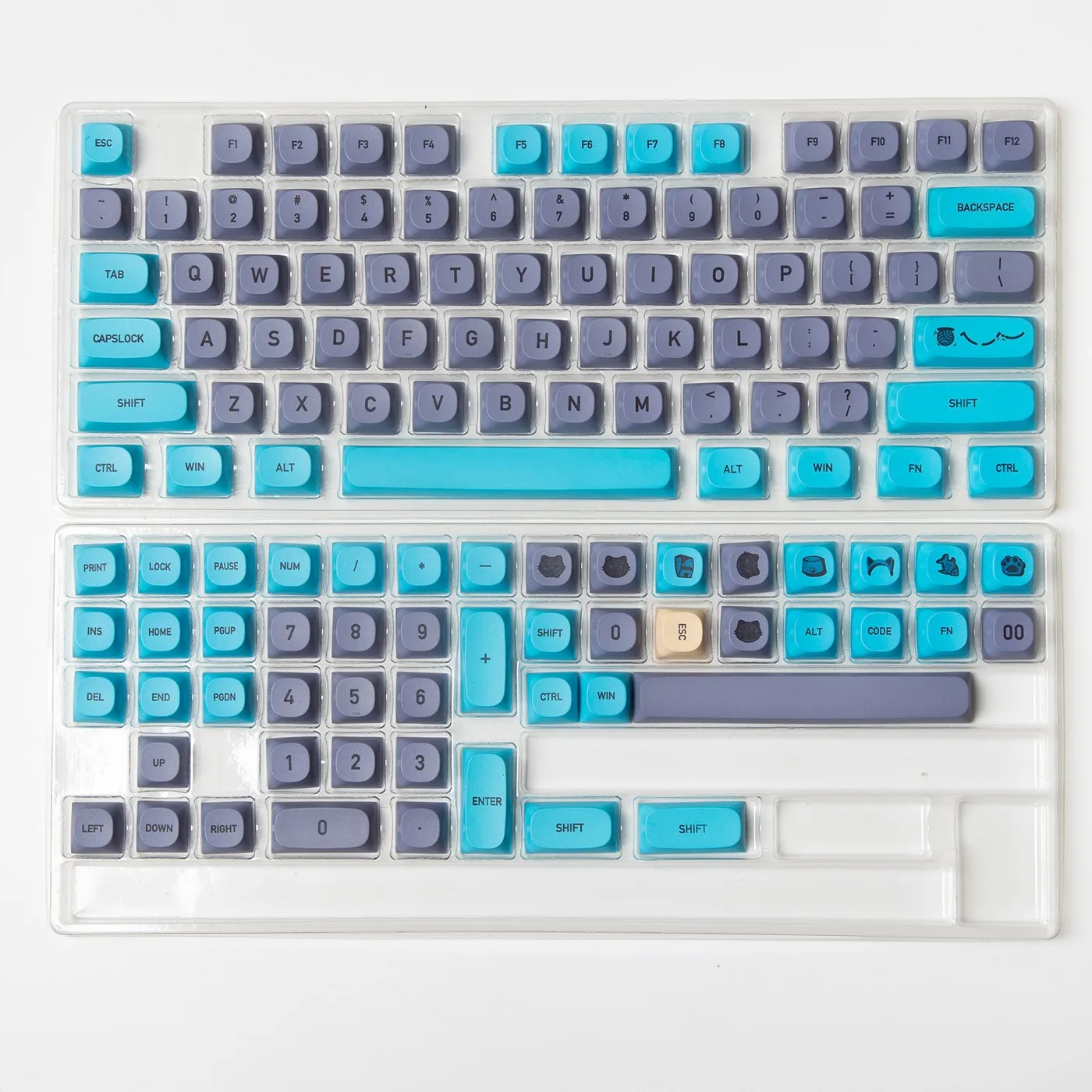 125 Tapogat Kék szín Cica aranyos XDA Kulcskarika keycap Nemesítés PBT DIY Szokás Gépi Kulcskarika keycaps MX Vasúti váltó Anna Menő 2 GK61 RK61