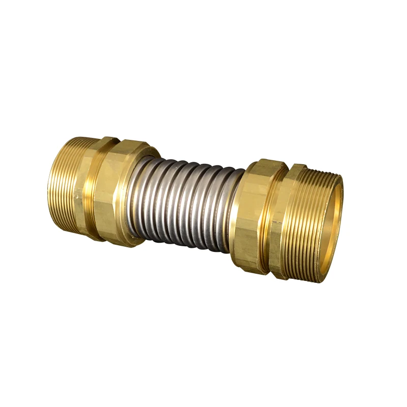 

15~50cm Stainless Steel Bellow 1-1/4"1-1/2"2"2-1/2" Male Thread Brass Head Joint Metal Corrugated Pipe For Air Conditioner Inlet