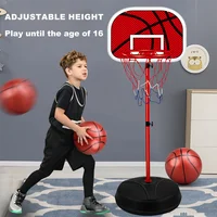 Adjustable Basketball Hoop 105-179CM Stand Rack for Kids Outdoor Indoor Ball Sport Game Training Equipment Children Toy Gift