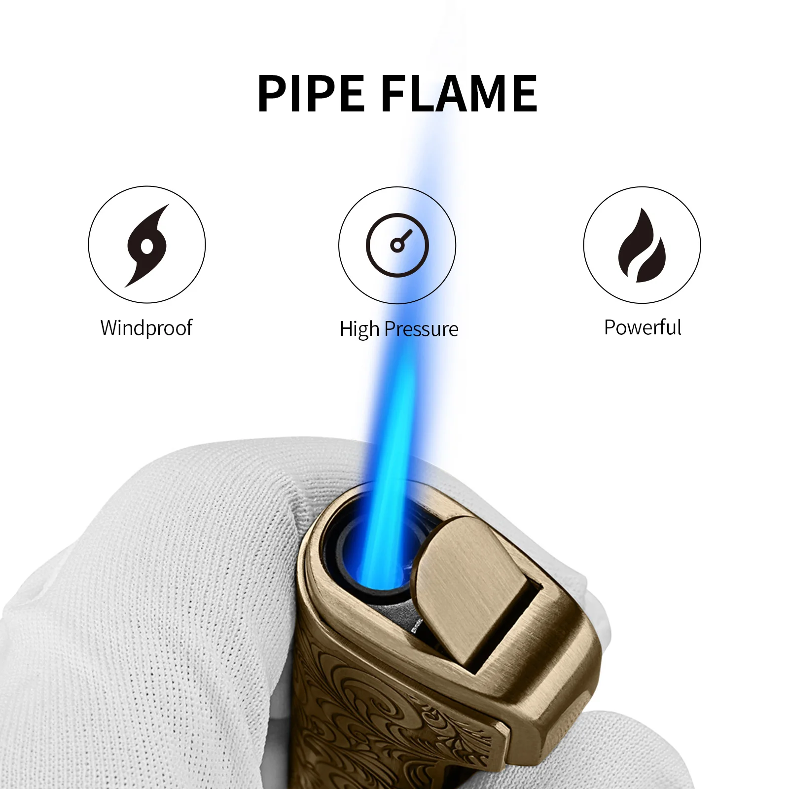 Torch Cigar Lighter Windproof Inflatable Metal Cigarette Lighter Stronger Fire Cigar For BBQ Kitchen Men's Gift With Box bbq lighter butane gas lighter cigarette lighter