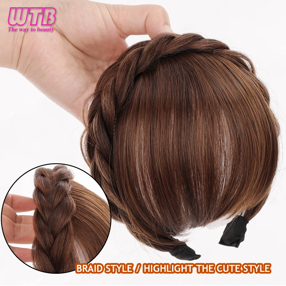 Synthetic Bangs Hair Extension Women Hairbands Clip on Hairpieces