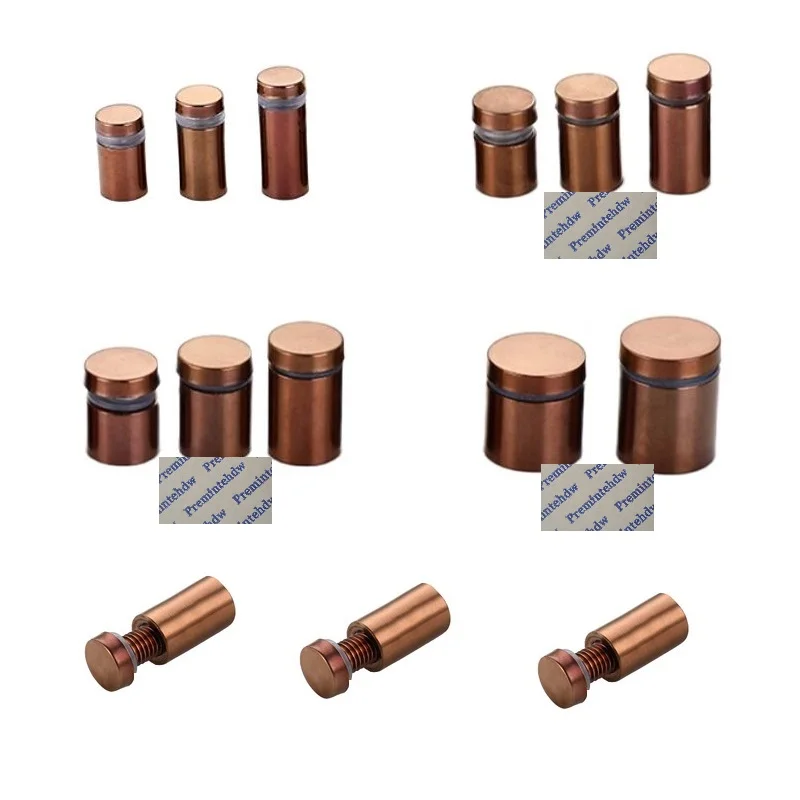 8PcsBrushedStainlessSteelRoseGoldStandoffBarrelAdvertisingSign
