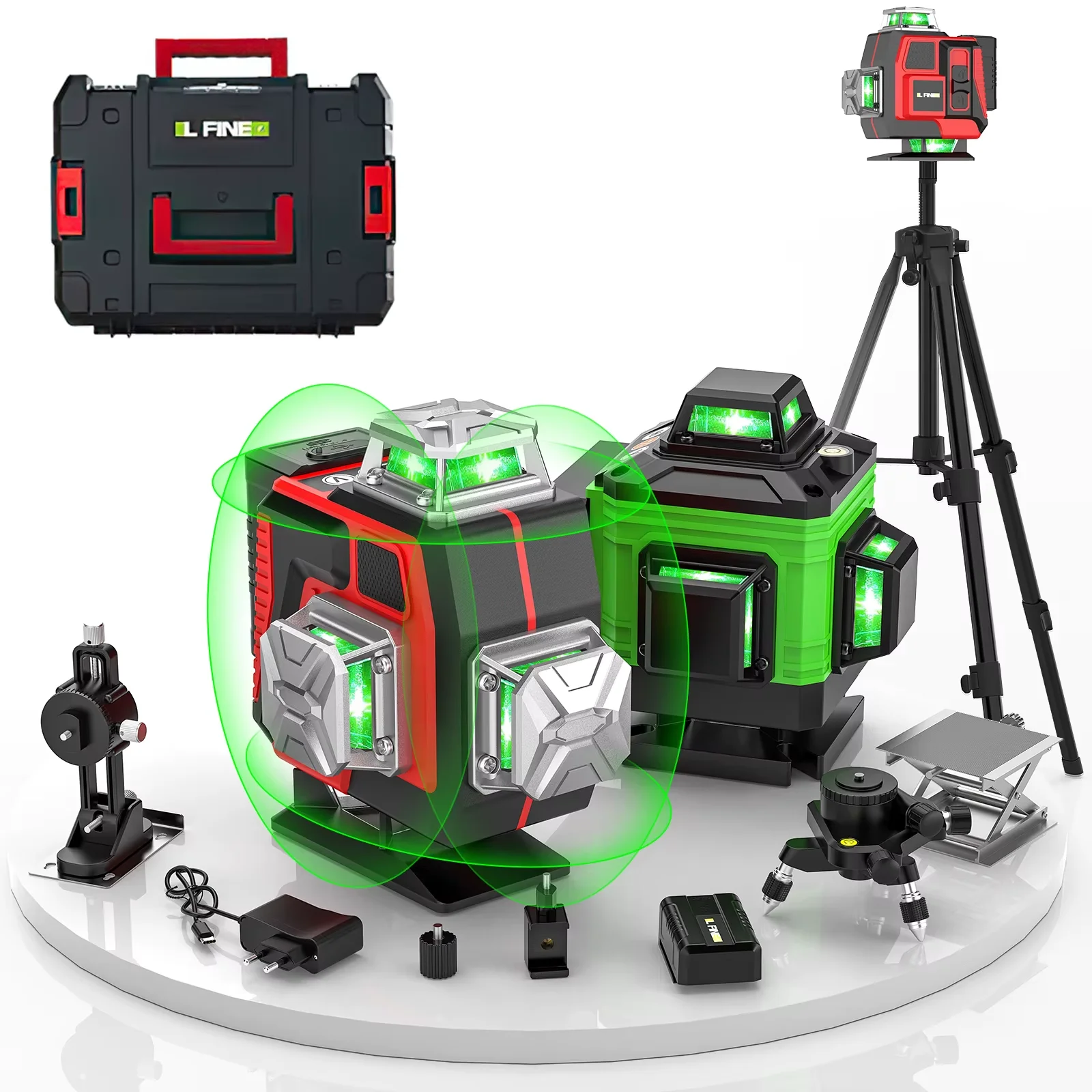 16 Line 4D Level Laser Automatic 3 ° Laser Level Automatic Leveling Machine Construction Tool With Base Laser Level Tool