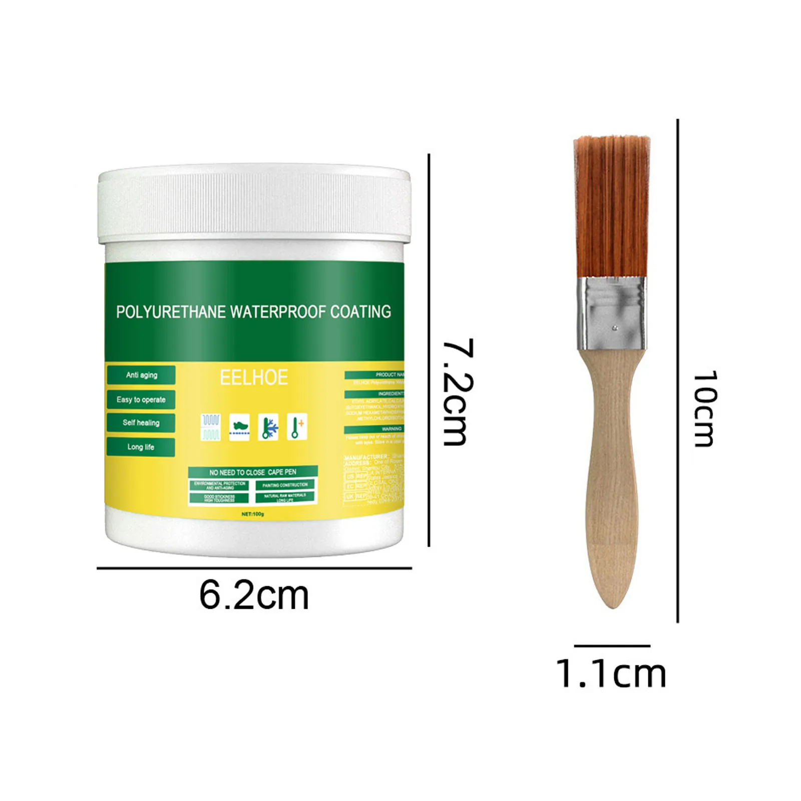 Eelhoe 100g Invisible Waterproof Glue Coating Sealant Agent With Brush Leak-Free Roof Bathroom Adhesive Wall Crack Repair Glue