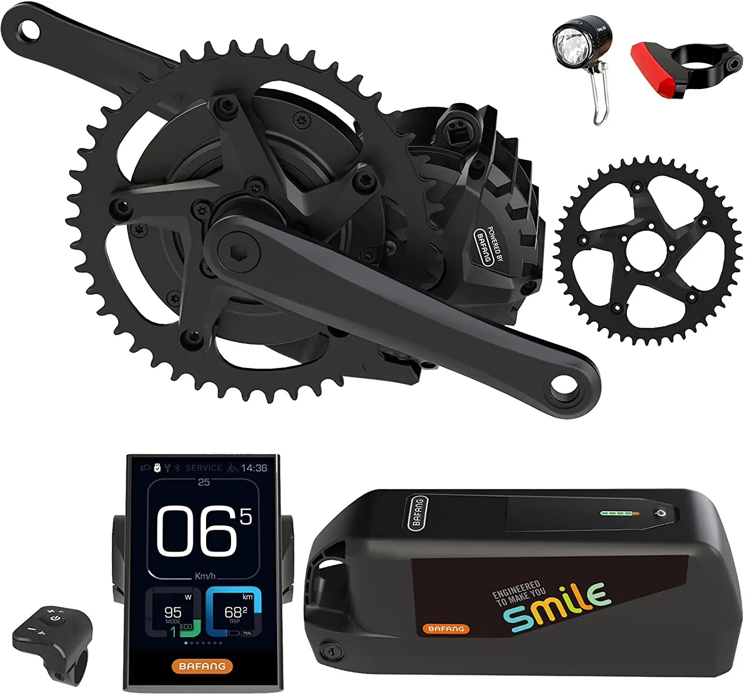 Kit Conversion électrique BAFANG M625/M325/M225 Moteur Central - 250W à 1000W, écran LCD, Batterie Optionnelle | Pour VTT, Vélo Ville