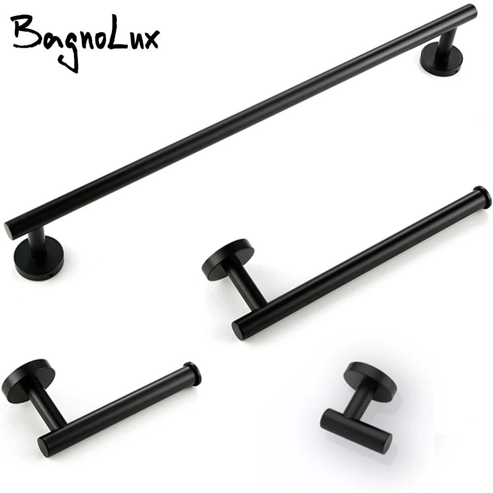 Bathroom Hardware Set Accessories Kit Brushed Stainless Steel Round Wall Rack Hand Bar Toilet Roll Paper Holder Robe Towel Hook bathroom accessories set