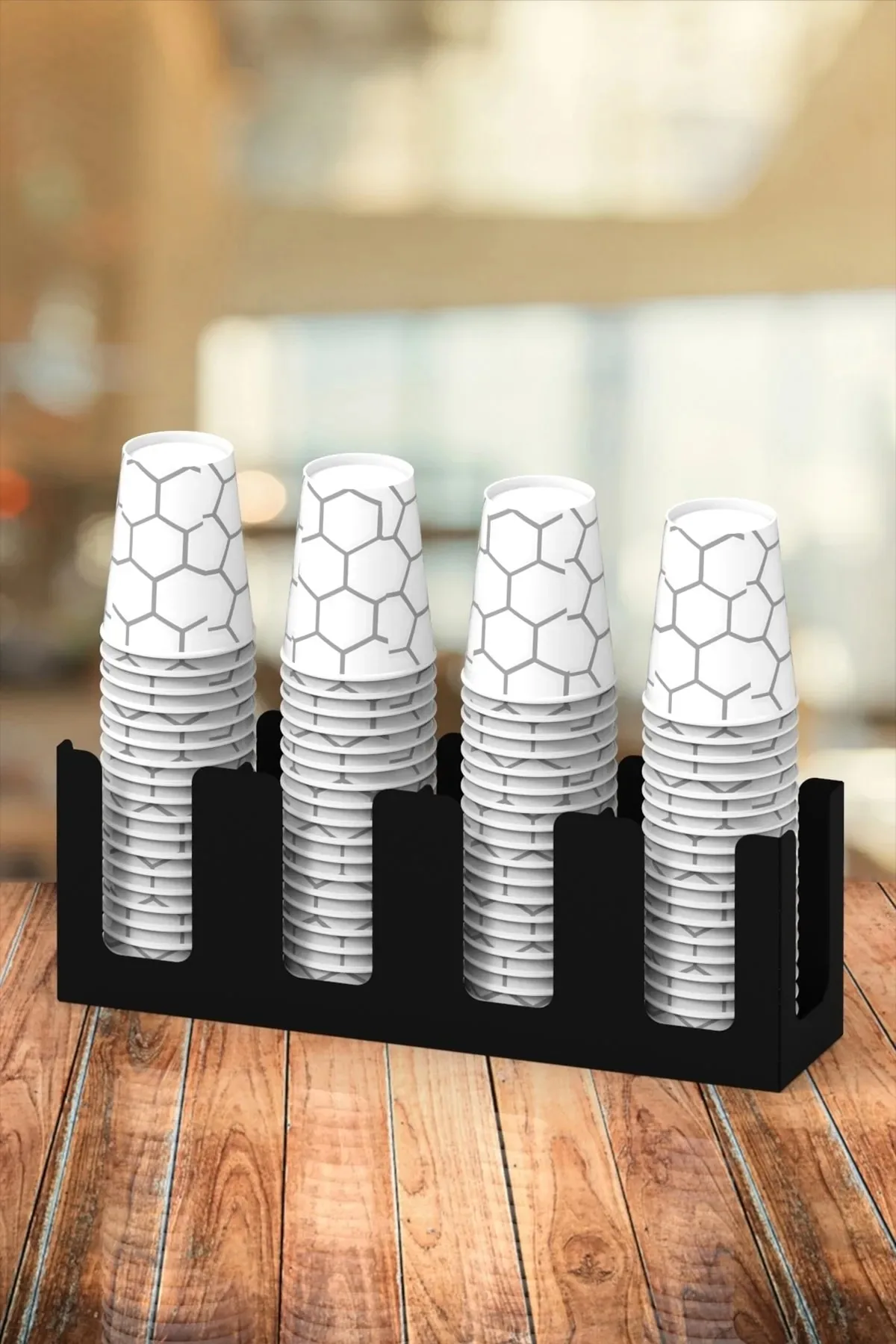 

4 Compartment Paper Cup Holder Kitchen Tea Coffee Cup Storage and Organizer Paper Cup Unit Stand