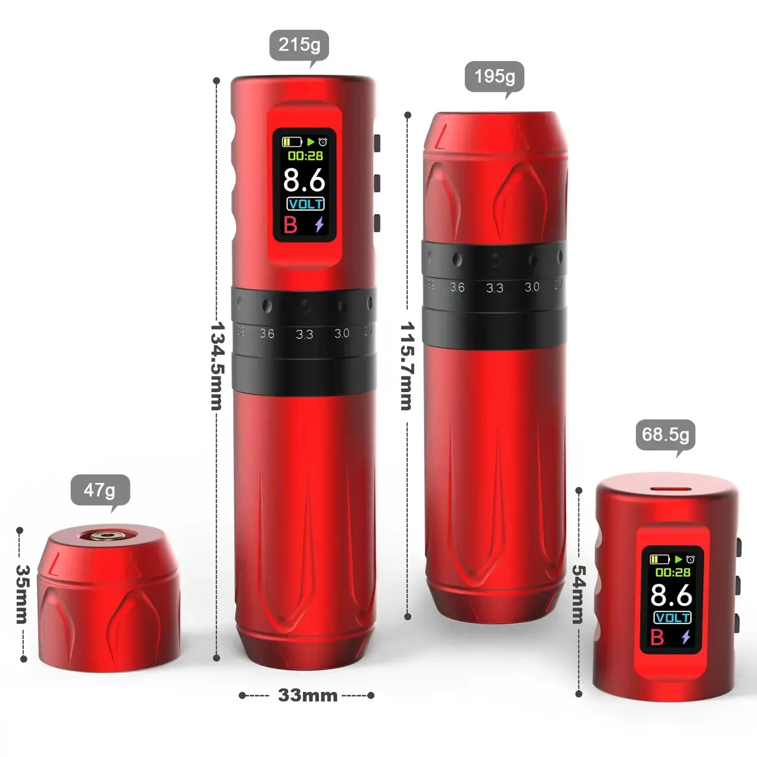 期間限定値下げペン型 タトゥーマシン バッテリー2個付き 4.6mm