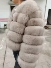 Real Fox Fur Coat Winter Jacket Women O-neck Thick Fashion 2025 Natural Fox Fur Raccoon Outerwear Warm Luxury Female Plus Size photo review