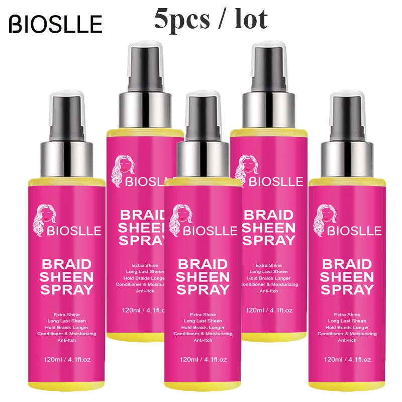 5PCS BIOSLLE Braid Protect Lightweight Nourishing And Anti Itching Oil Braiding Sheen Extra Spray For Hair