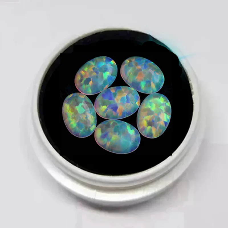 Large Natural Opal Loose Gemstone 10X14mm Oval Cut  AAAAA VVS Flat Back Cabochon Loose Gemstone For Jewelry Making