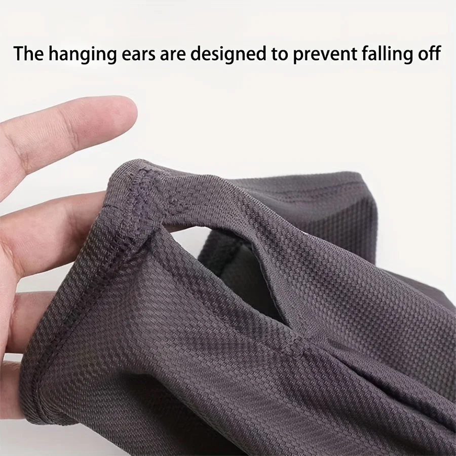 Ice Silk Sunscreen Mask Face Cover Solid Color Neck Wrap UV Protection Ear Bandana Scarf ProtectionIce Mask For Outdoor Cycling