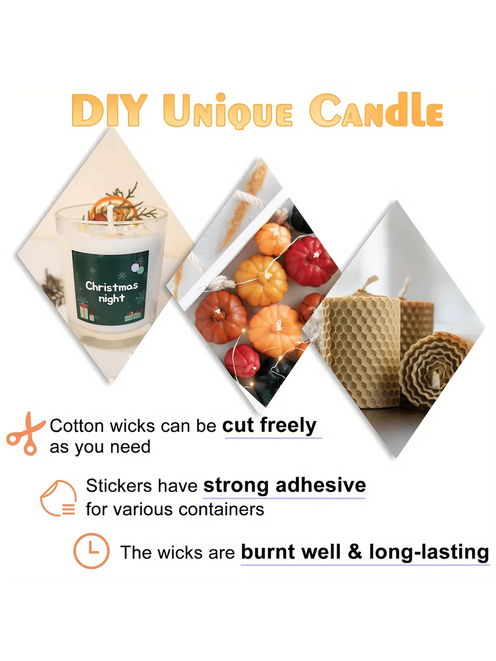 200 ft Candle Wick with 100 Metal Wicks 60 Stickers 5 Wooden Holders Soy Wax DIY Craft Making Supplies Set soy wax candle making wax candle making tools