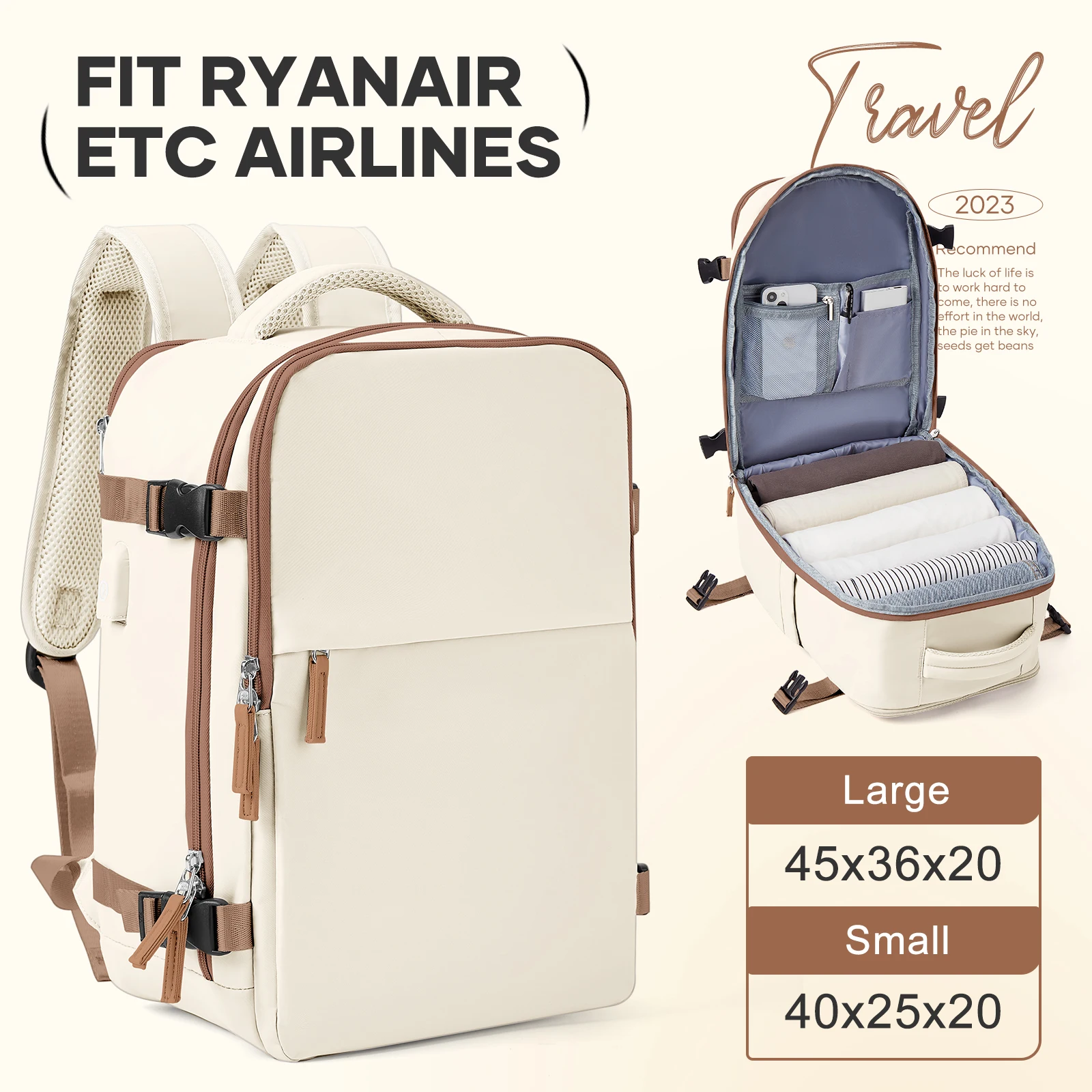 Bolsa de cabina Ryanair 40x20x25 cm 10kg equipaje de mano Vueling de tela  impermeable Tommy