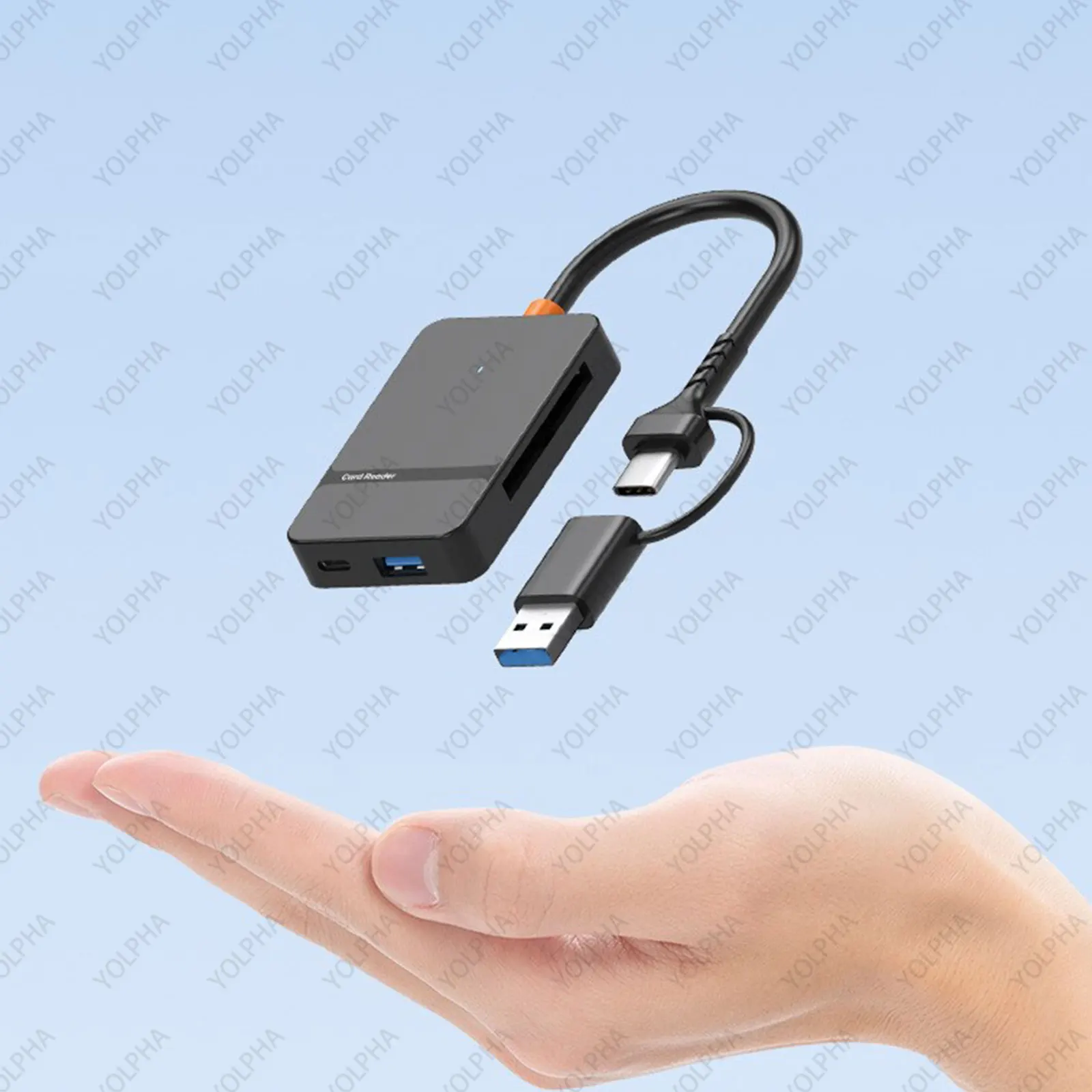 8-in-1 Card Reader USB3.0 Hub CF/SD/MS/TF Memory Card Reader for PC iPhone15 16 Trail Camera Converter External USB Flash Drive 5