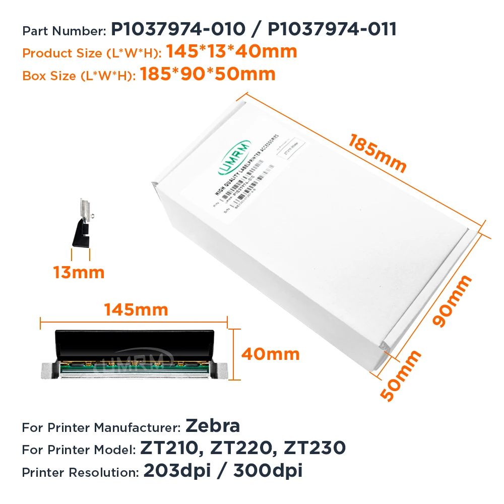 P1037974-010/P1037974-011 Printhead for Zebra ZT210/ZT220/ZT230 203dpi/300dpi Thermal Transfer Barcode Label Printer Print Head