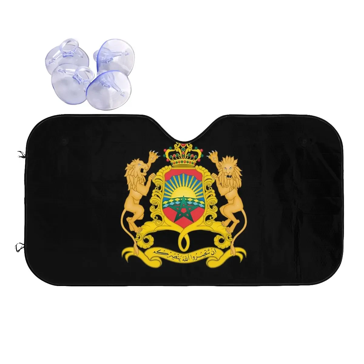 Morocco Of Arms National Moroccan Emblem Windshield Sunshade Kingdom of Morocco Car Front Windshield Car Sunshade Heat Reflector