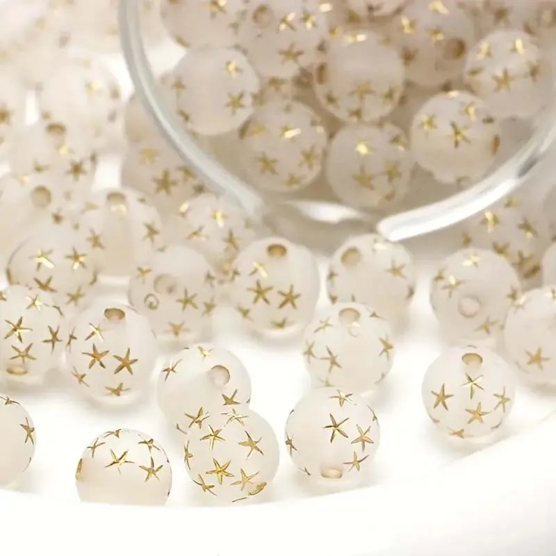 DIY 팔찌 & 목걸이에 대 한 100pcs 8mm 빈티지 아크릴 사랑 스타 비즈 세..