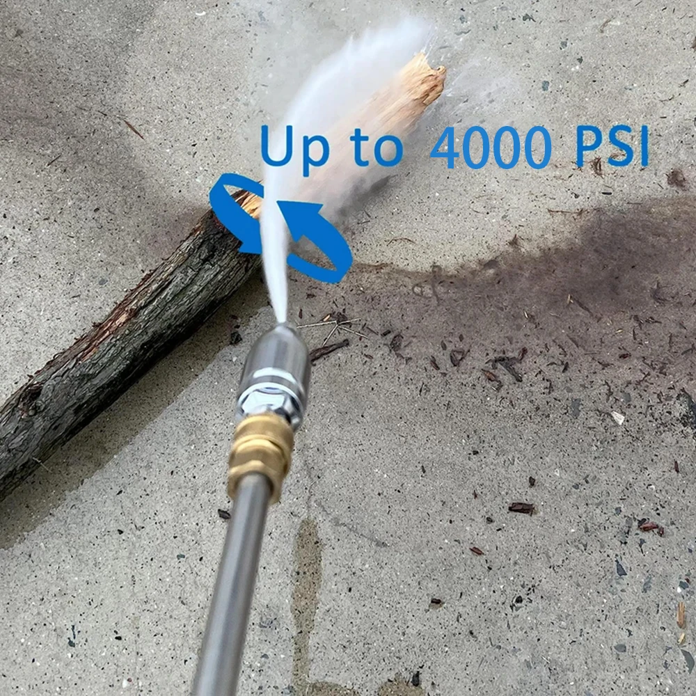 Ugello Turbo Triplo Per Idropulitrice – Rotante A 360° In Ottone, 4000 PSI, Attacco Rapido 1/4″ Per Pulizia Auto E Esterni