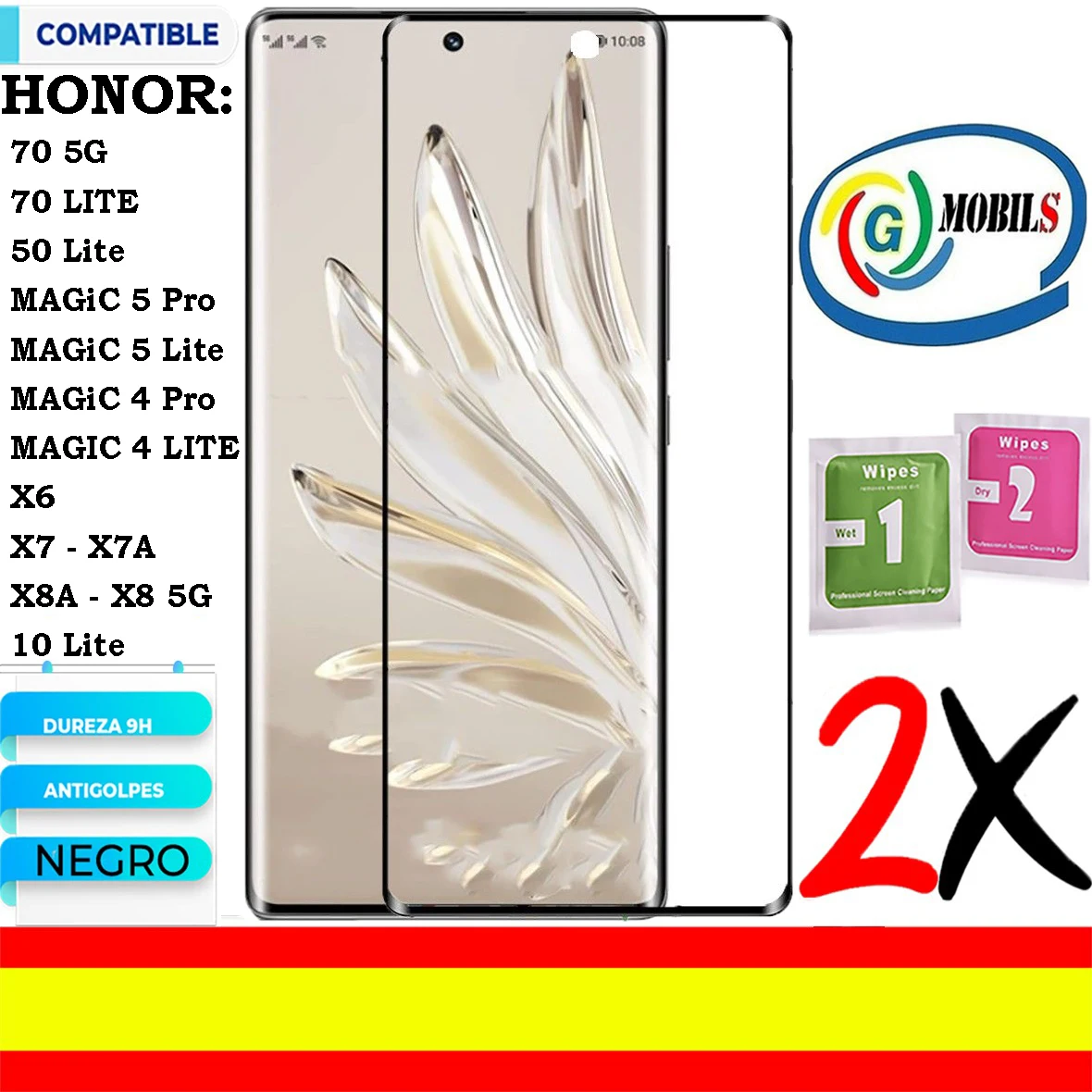 2 Proteggi Schermo Compatibile Honor 70 Lite, Honor 70 5G, Honor 50 Lite, Honor 50 5G, Magic 5 Pro, Magic 5 Lite, Magic 4 Pro, Magic 4 Lite 5G, X6, X7