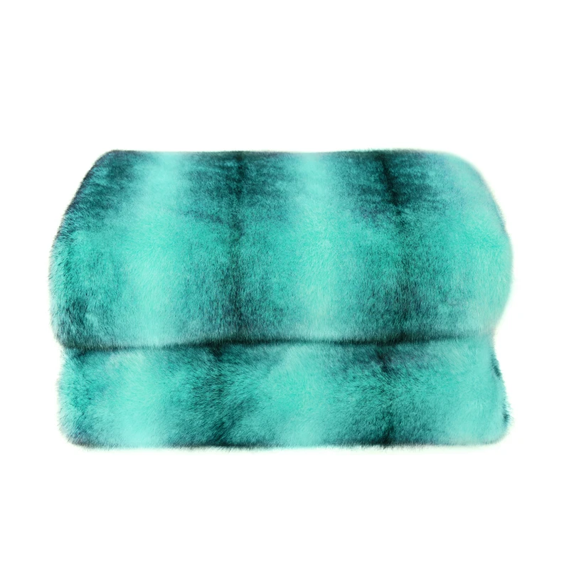 FauxFurWinterThrowBlanketAsaGiftLuxuryFluffyGREENDesign
