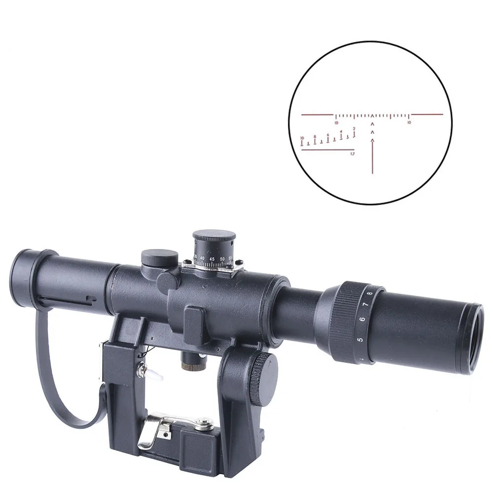 

Tactical 3-9x26 SVD Dragunov Red Illuminated Scope Rifle Scope AK Rifle Scope For Outdoor Hunting with Rubber Lens Cover