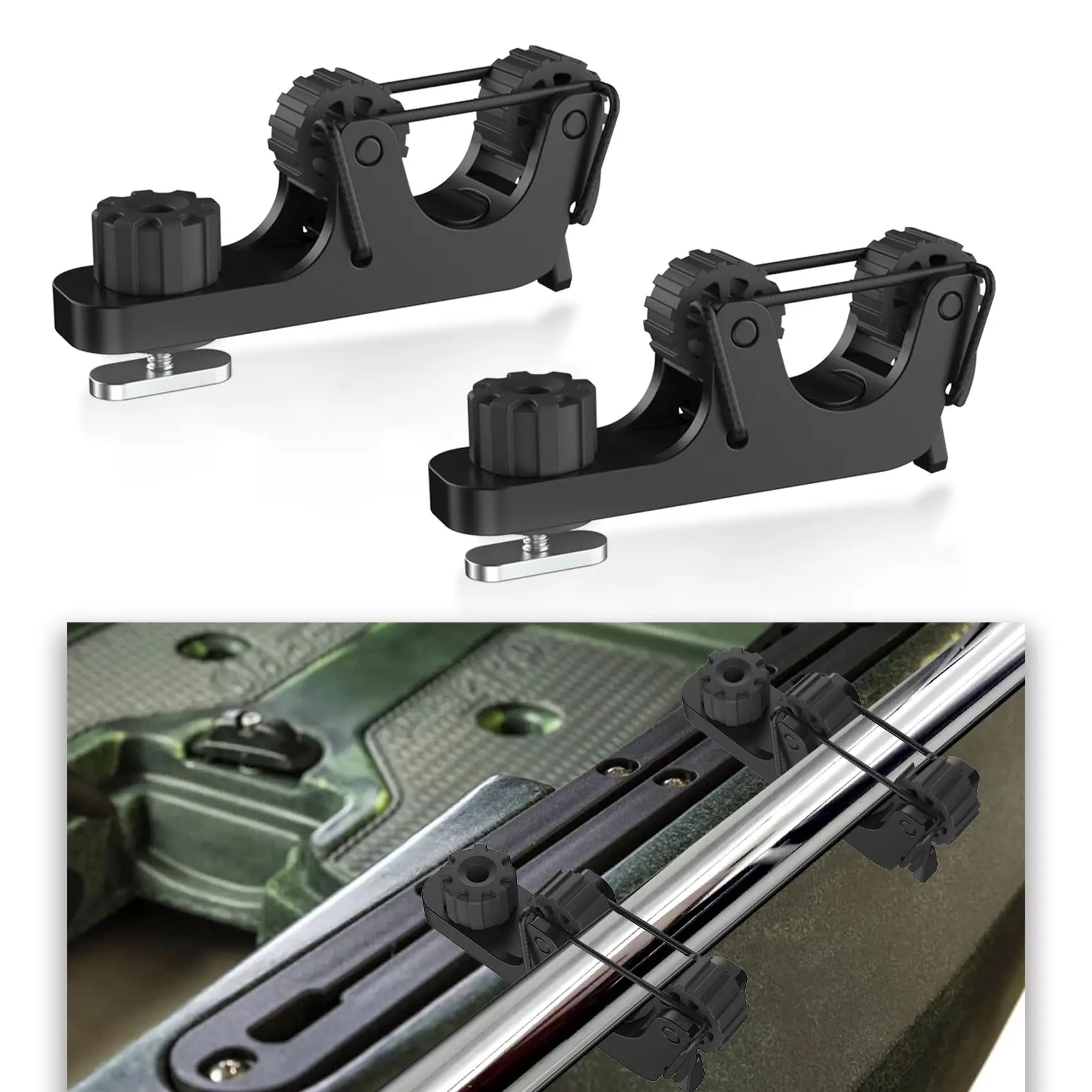 Support de pagaie kayak extensible 2 pièces - Accessoire montage rail pour pêche et navigation