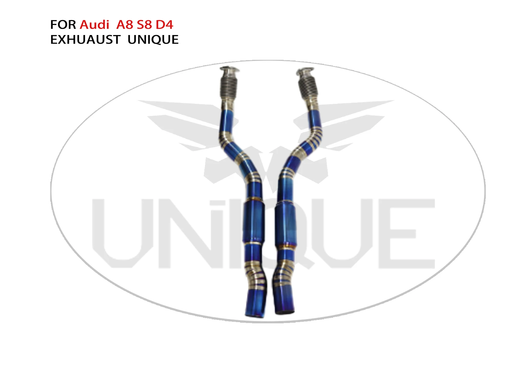 UNIQUE Titanium Exhaust System Sport Line Pipe for Audi A8 S8 D4