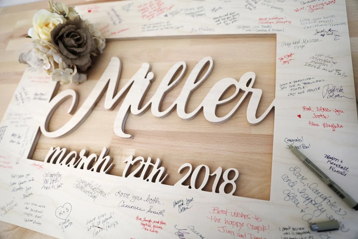 Last Name Wedding Sign-Guestbook Alternative-Rustic Wedding Guest Book-Wood GuestBook,wedding wedding time