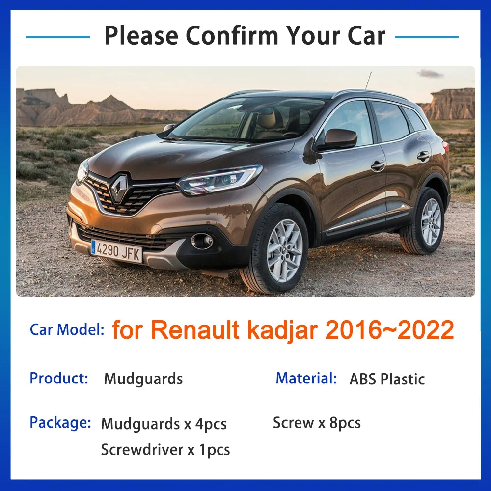 4x für Renault Kadjar 2016 2017 2018 2019 2020 2021 2022 Schlamm Wache  Vorderen Rad Splash Guards Kotflügel Klappen Auto stying Zubehör -  AliExpress