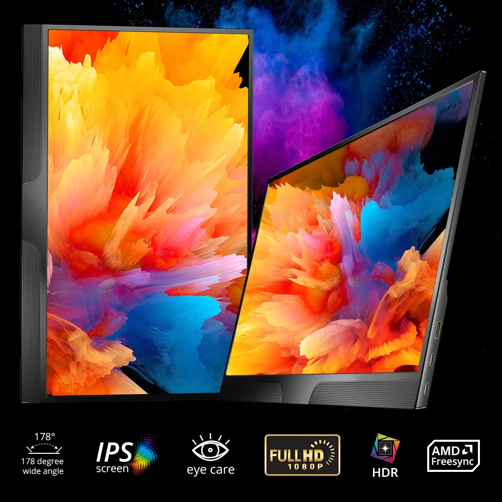 UPERFECT 15.6 ġ 1080P ޴ , PC ̸, 60HZ IPS ũ, Ŀ , USB C Ÿ HDMI, ޴ Ʈ PS4 ÷