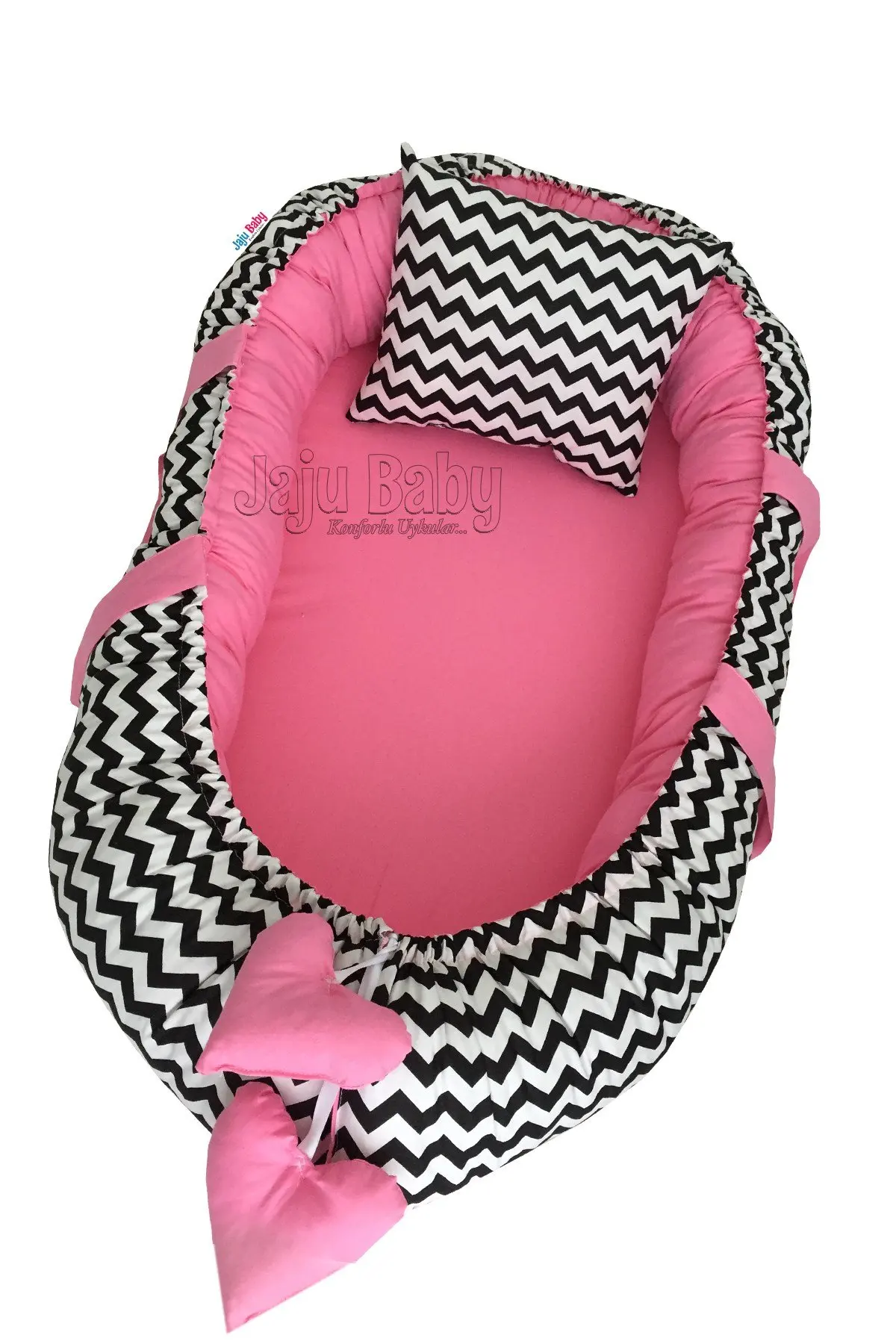 handmade-black-zigzag-pink-luxury-orthopedic-babynest