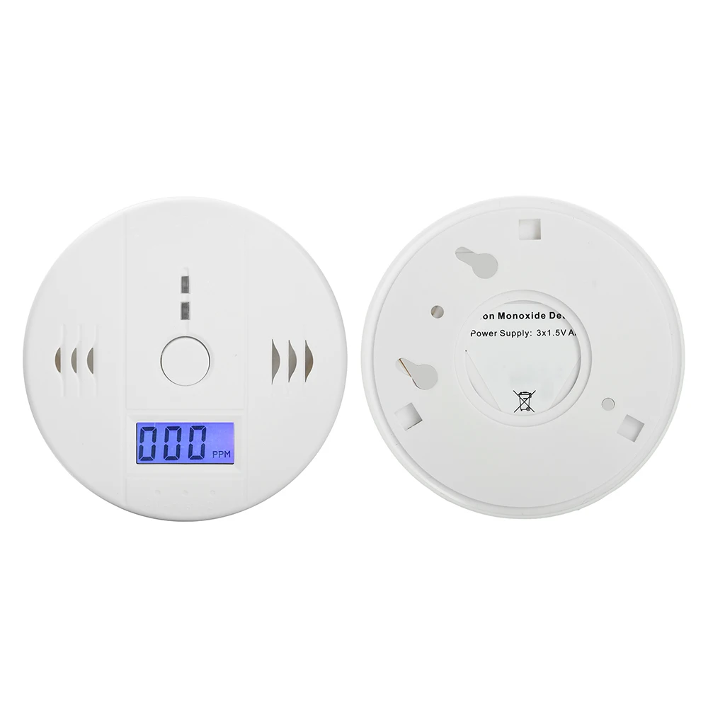 LED Digital Display Carbon Monoxide Detector Smoke CO Gas Sensor AA Battery Powered Fire Siren Alarm For Home Smokehouse - 6