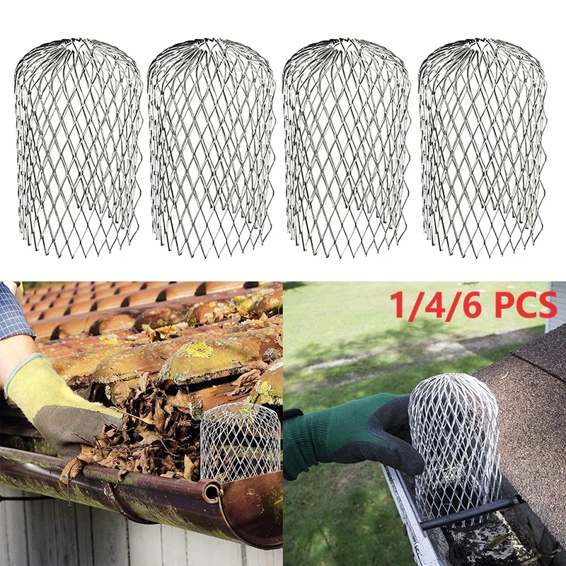Roof Gutter Guard Filters 1/4/6 PCS Outdoors Terrace Expand Aluminum Filter Strainer Tops Blockage Leaf Drains Debris Net Cover