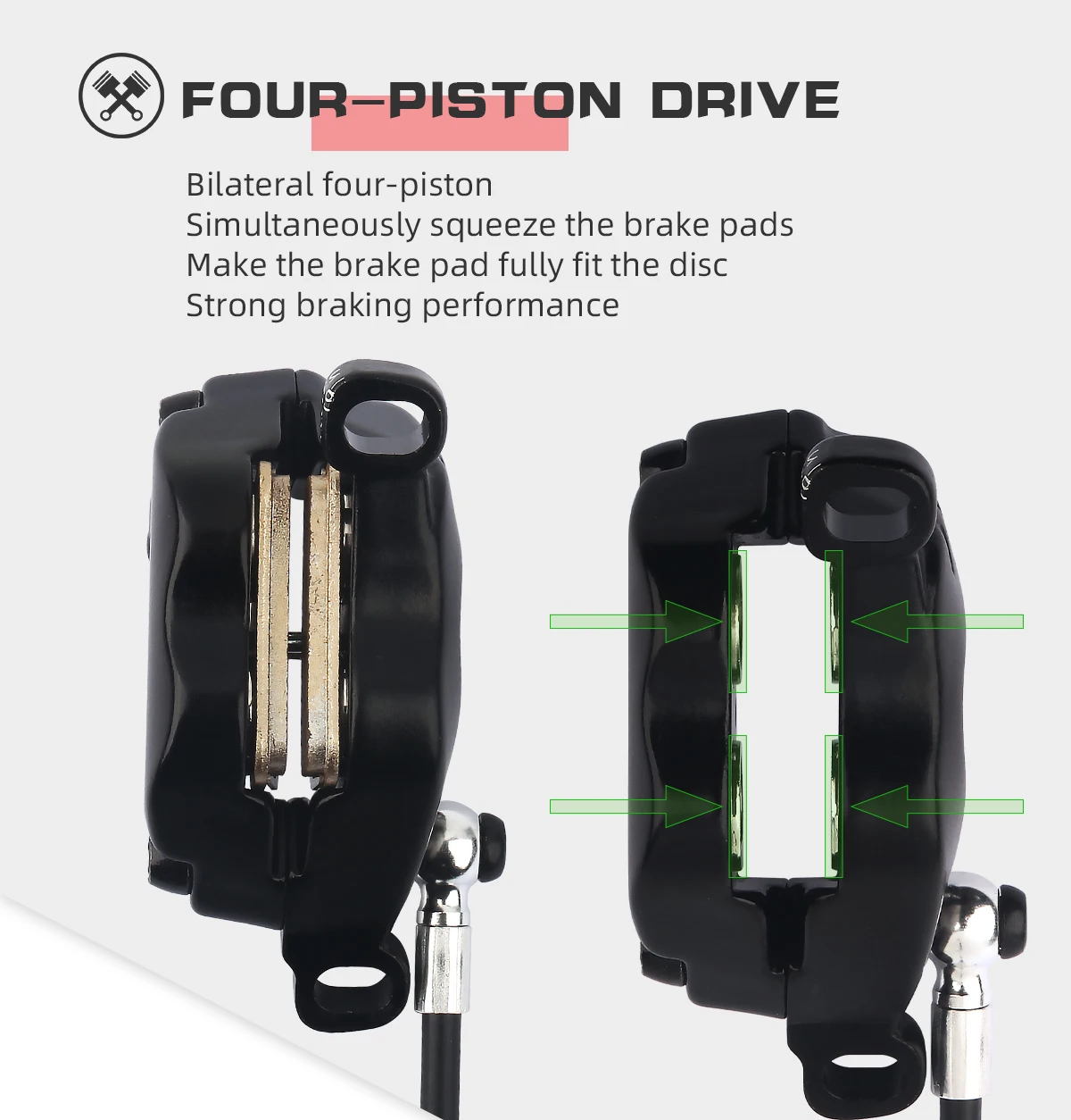 Description Picture 4 of itemNUTT Y5ZS Power-off Four-Piston Hydraulic Disc Brake Electric Bicycle/Scooter 140 160 180 Rotor for KUGOO Dualtron Kaabo Mantis