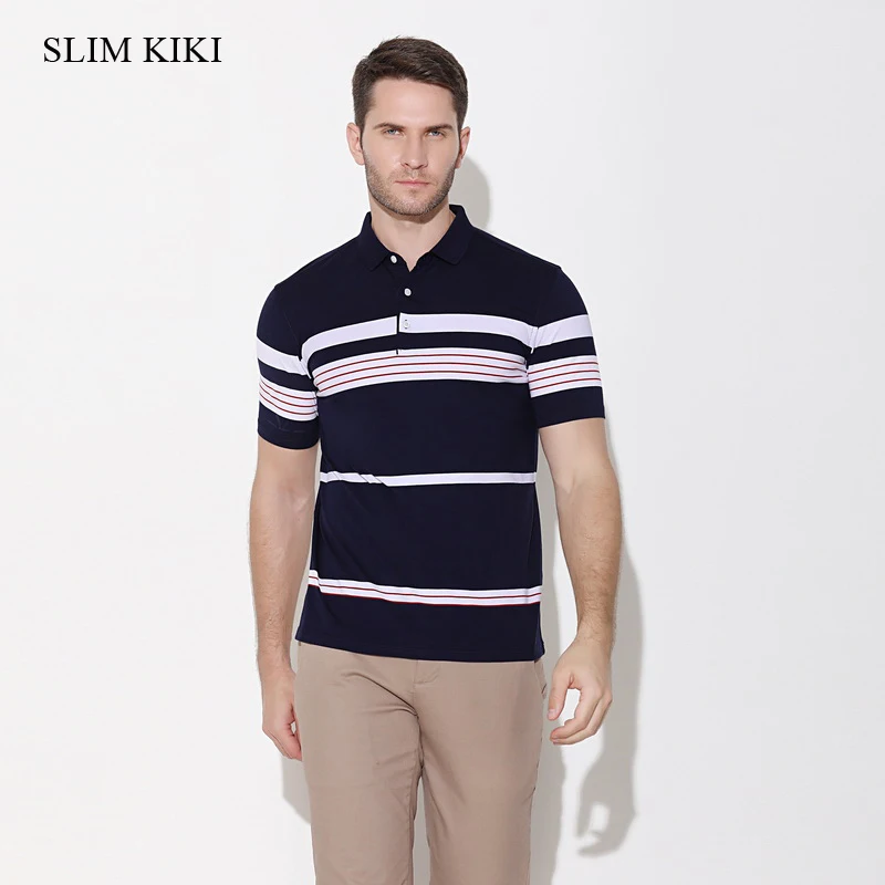 Men's Smart Casual Polo Shirts Striped 