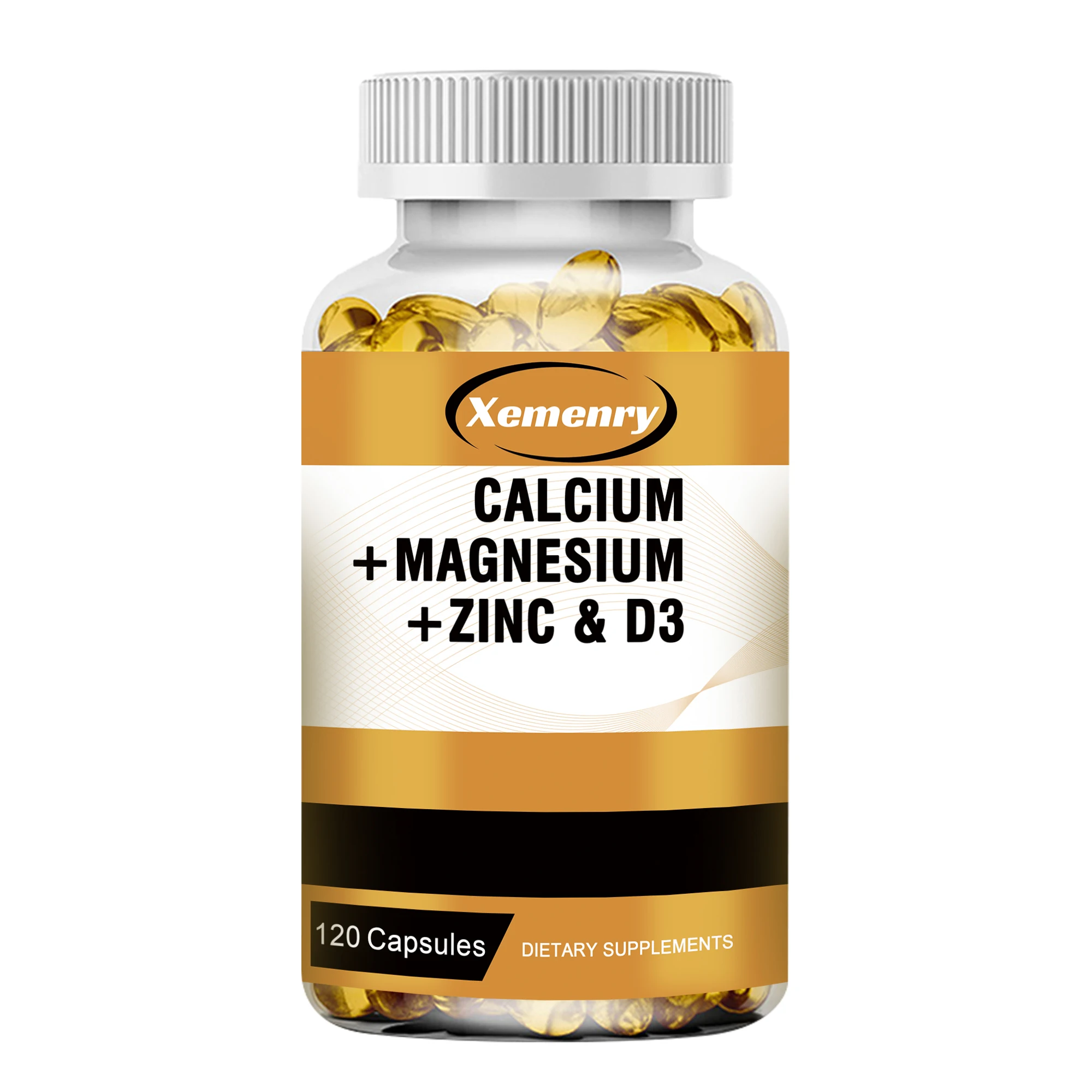 thumbnail image 1 of Calcio + Magnesio + Zinc y Vitamina D3: Favorece la salud de los huesos, músculos y nervios y promueve la absorción de calcio - 120 s, 1 of 5