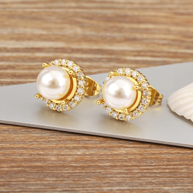 86948-ef4d84.jpg Nidin classique nouveau Design incrusté brillant cristal Zircon perle breloque boucles d'oreilles pour les femmes de mariage oreille bijoux accessoires