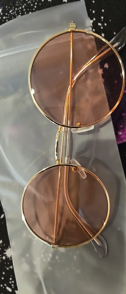 Pink Round Mirror Sunglasses - Alloy Frame Retro Designer Shades photo review