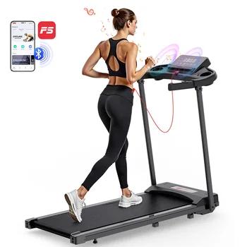 Tapis roulant elettrico Tapis roulant pieghevole compatto per la casa fino a 12 km/h con app display a LED e supporto per tablet per l'home office