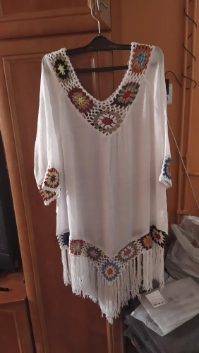 Elegant Crochet Bikini Cover-Up with Fringe Trim for Women photo review