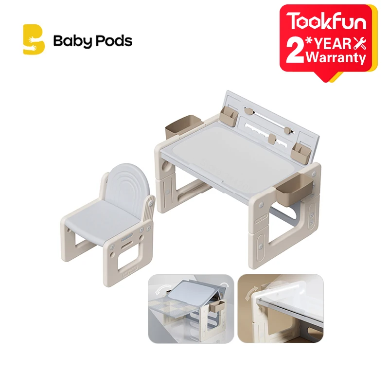 Tookfun Babypods Liftable Children's Desk Chair Baby Game Toy Table Building Block Table Drawing Learning And Chair Set