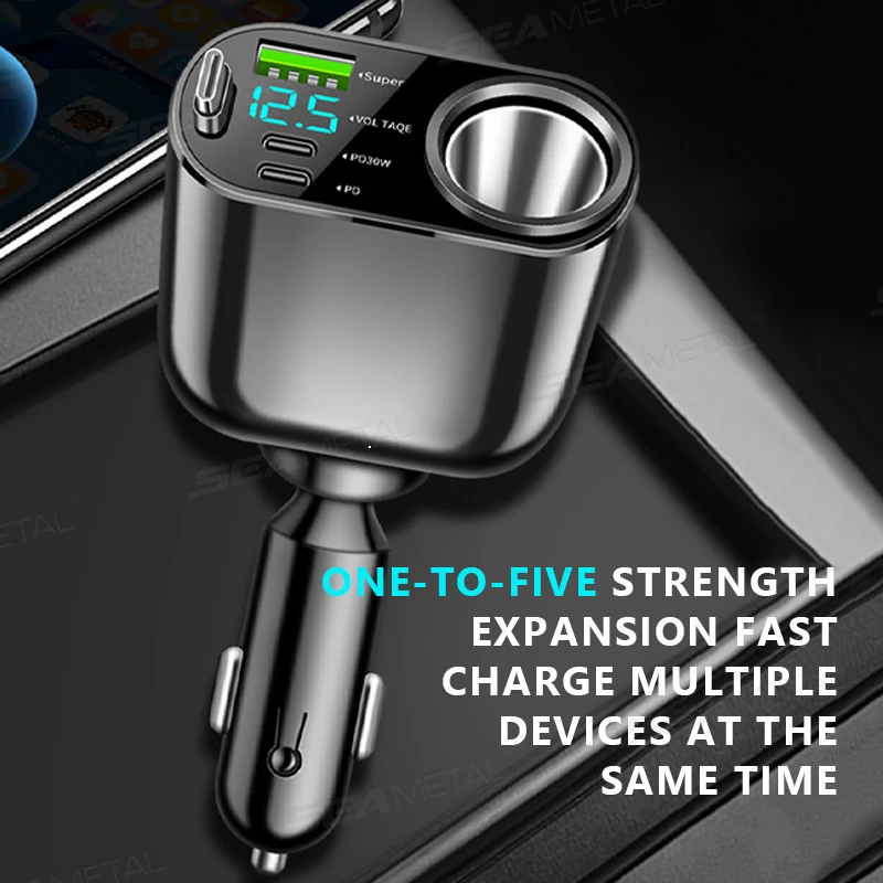 Car USB Charger 96W Fast Charging Adapter for iPhone Smartphone