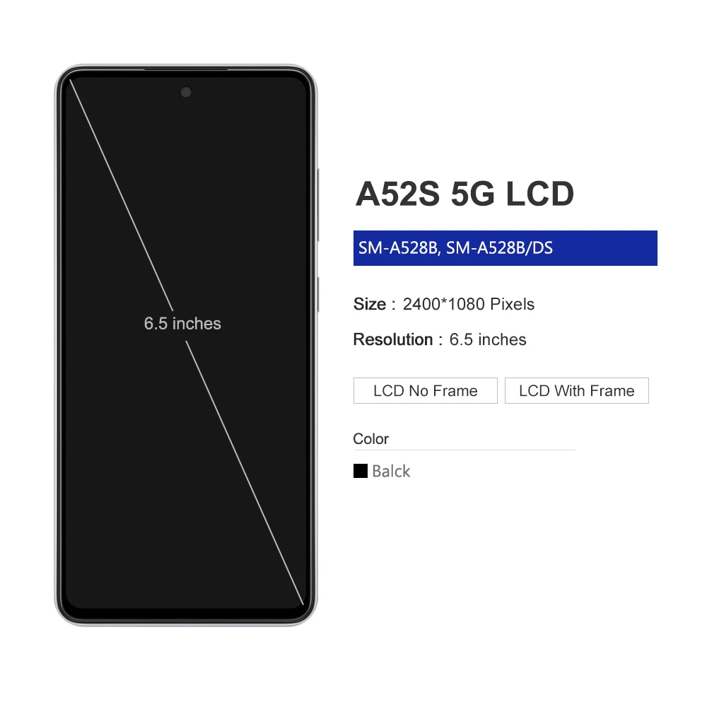 AMOLED LCD ÷ ġ ũ,  , Ｚ A52S A528, SM-A528B, SM-A528B, DS Ÿ ǰ
