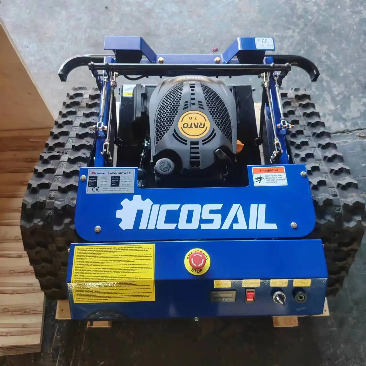 Factory direct sales Honda double wheel 1000mm high horsepower slope 60 degree gasoline intelligent remote control lawn mower 5